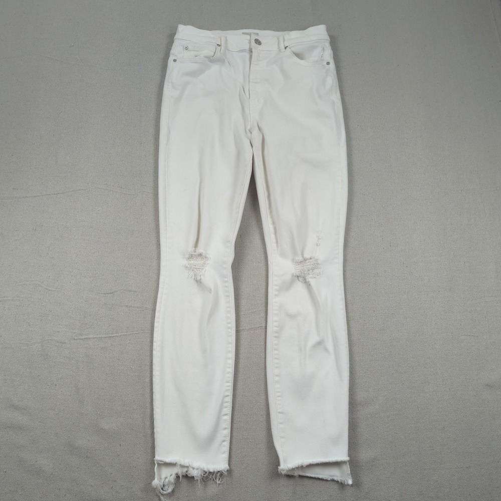 Mother Jeans Womens 28 White Stunner Zip Ankle Little Miss Innocent Skinny